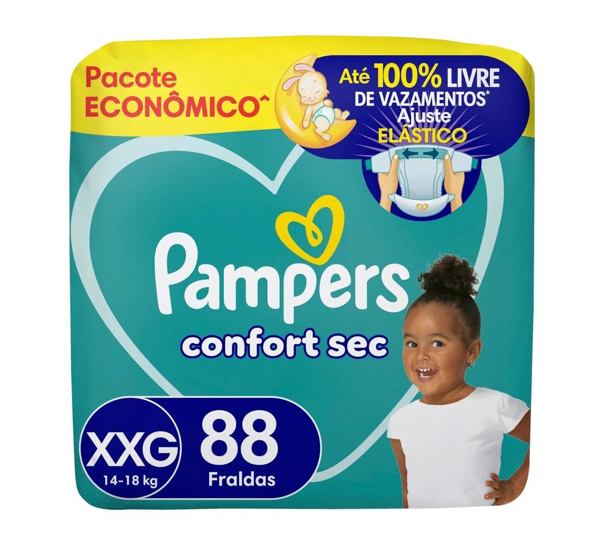 Fralda Pampers Confort Sec XXG 88 unidades